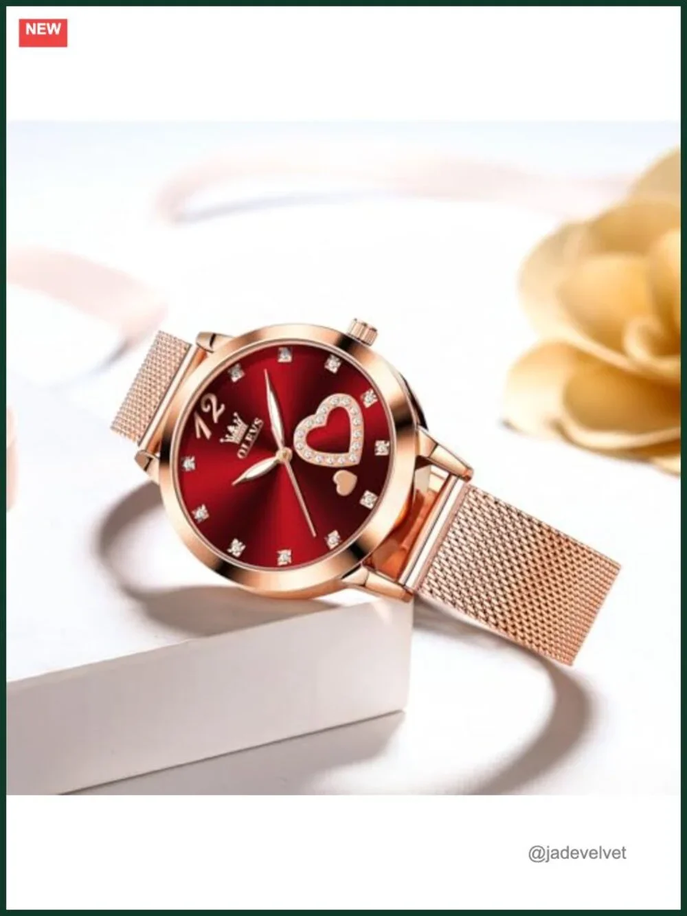 Elegant Rose Gold Quartz Wrist Watch, Mesh Bracelet, Small Dial, Waterproof